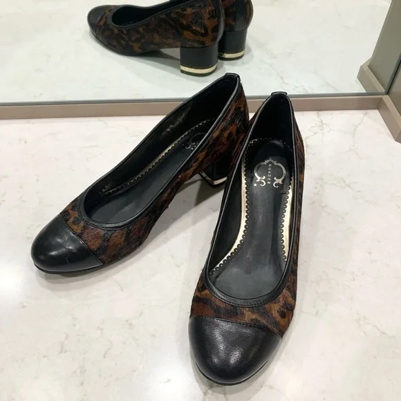 c. Wonder Leopard calf hair and leather pumps Sz 6 1/2 - Picture 2 of 10